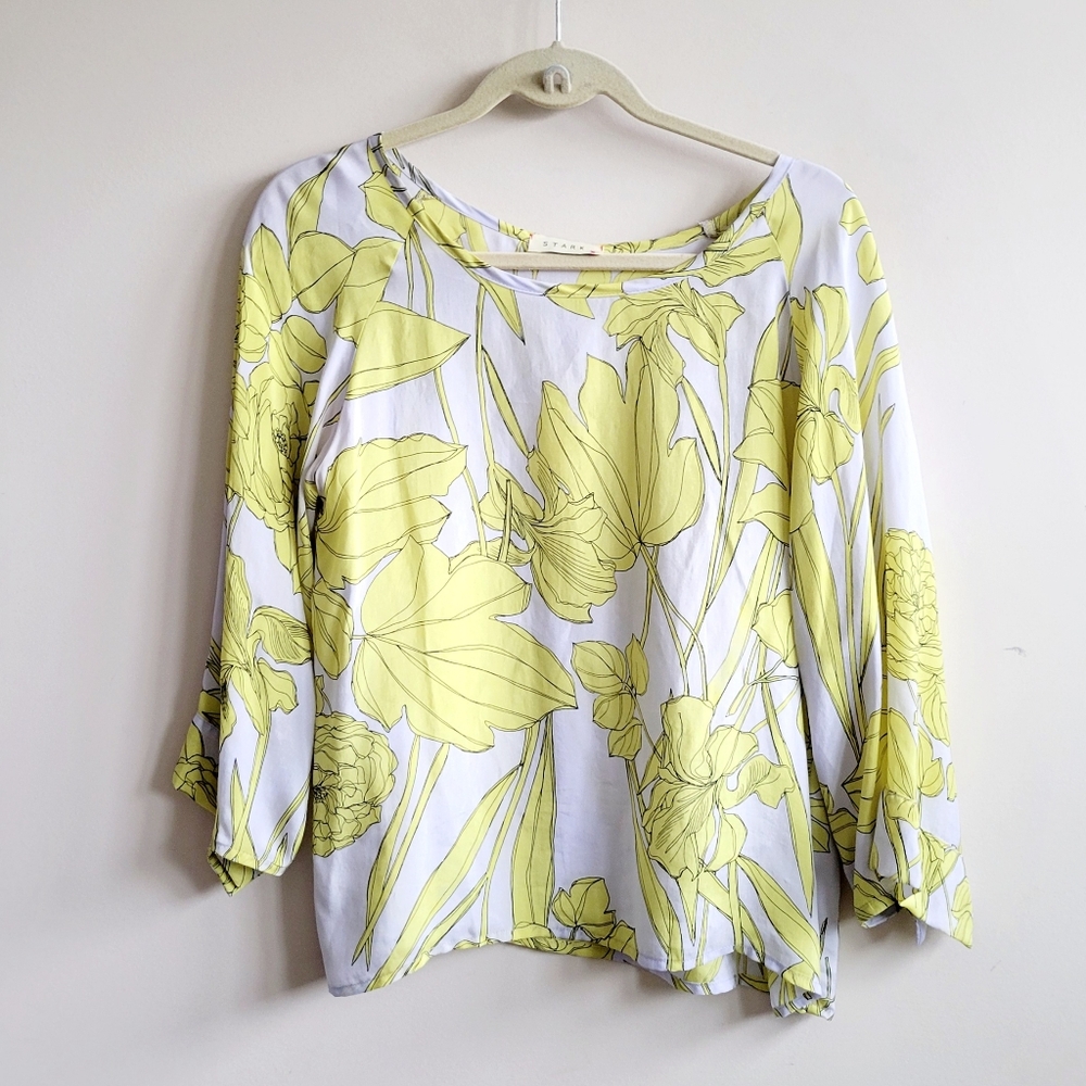 Stark X Floral‎ Cupro Blouse Yellow Lilac